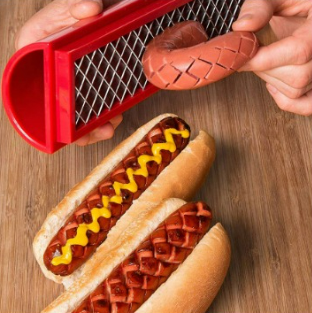 Hot Dog Slicing Tool for Crispy Seasoned Hot Dogs