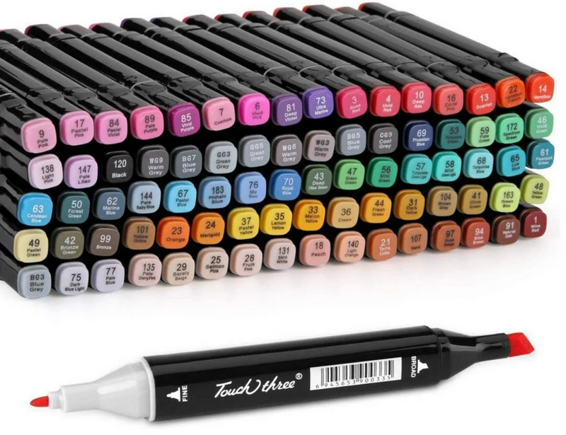 Coloured Dual Marker And Highlighter Pen Set (48 pcs)