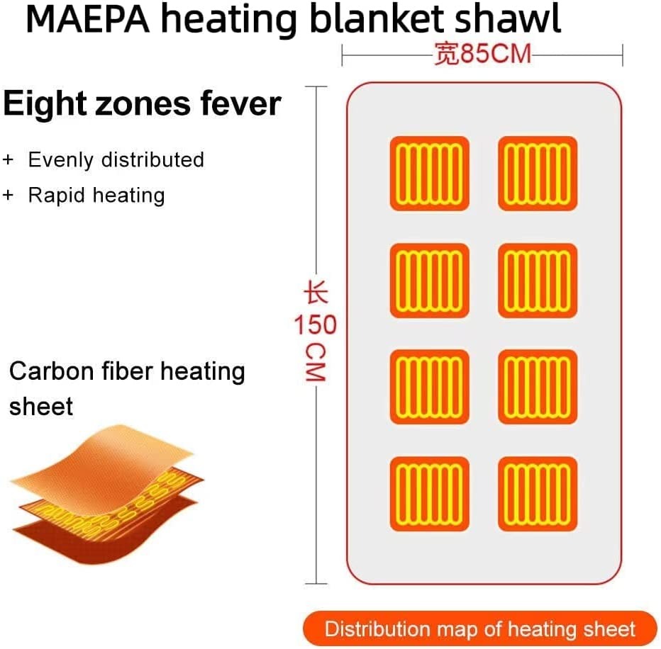 Luxury Flannel Wearable Heated Throw Blanket