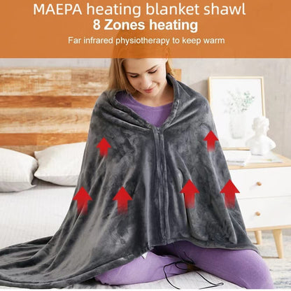 Luxury Flannel Wearable Heated Throw Blanket