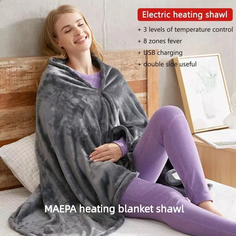 Luxury Flannel Wearable Heated Throw Blanket