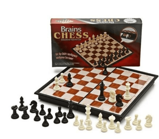 Brains Magnetic Chess Set with Foldable Chessboard