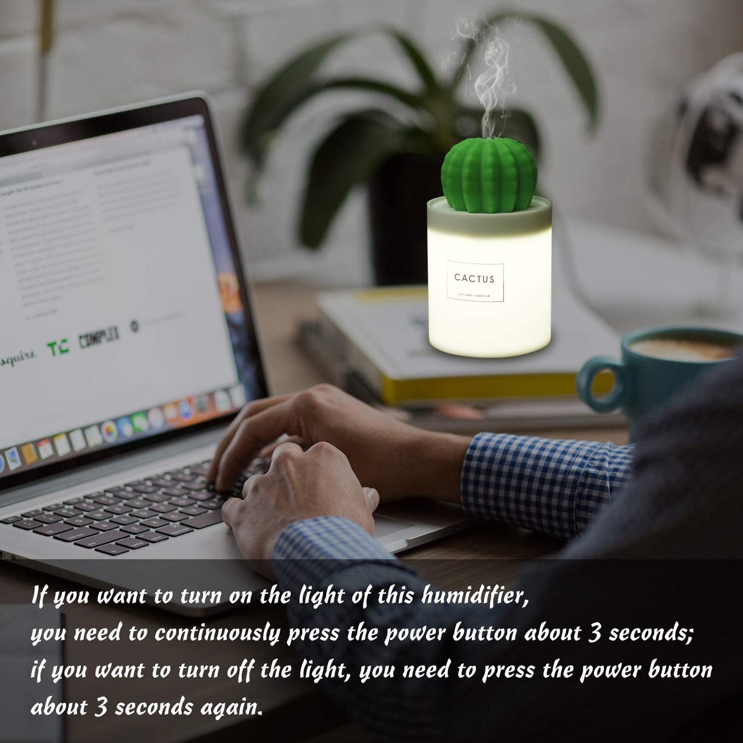 USB Cactus Humidifier (280ml)