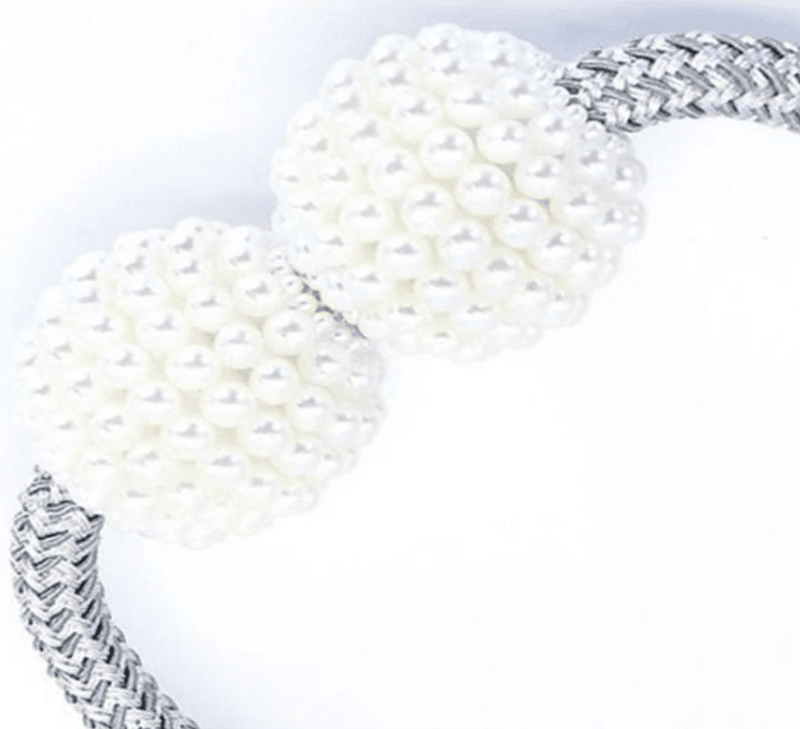 Magnetic Curtain Ties With Pearls (2pcs)