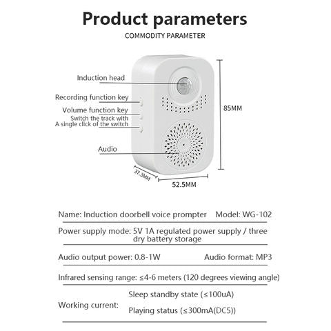 Inductive Doorbell Voice Reminder