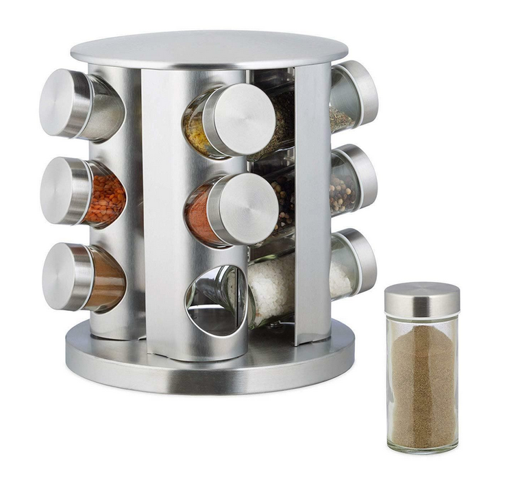 Silver Rotating Spice Carousel (12 pcs)