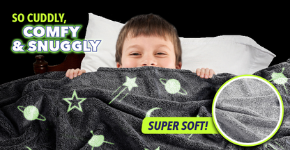 Super Soft Magic Glow In The Dark Blanket (Blue)