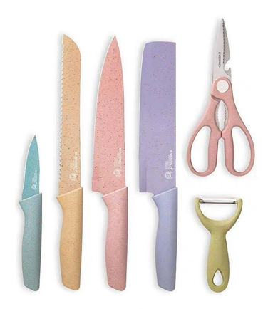 Pastel Corrugated Kitchen Knife Set (6 pcs)