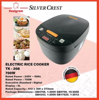 Digital Electric Black Rice Cooker (5L)